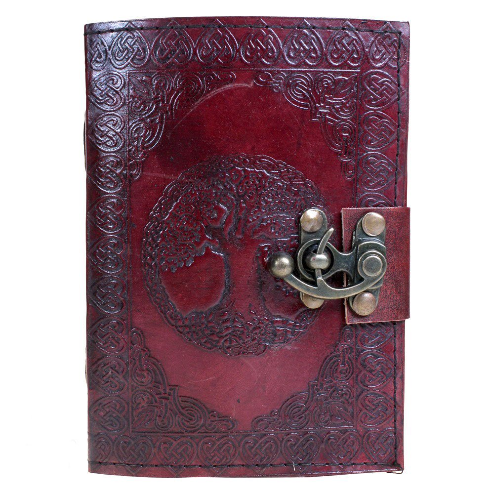 Nemesis Now Tree Of Life Leather Journal With Lock 20cm Brown