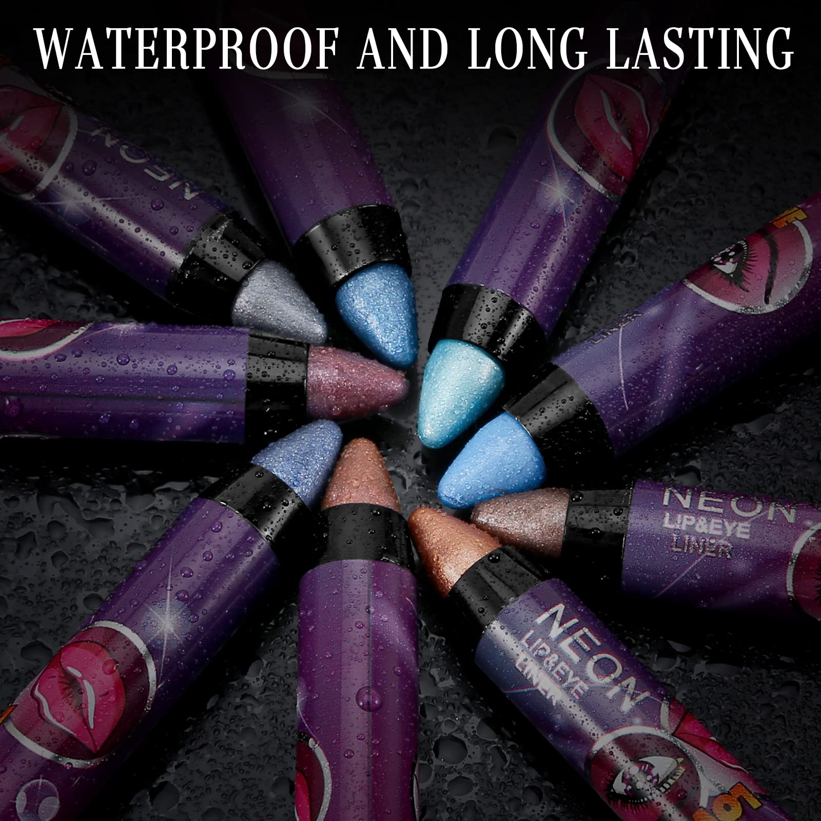 Boobeen Shimmer Eyeshadow Stick, Cream Eye Shadow Pencil Waterproof, Eyeshadow Crayon Pen Eye Brightener Stick for Eyes Highlighter