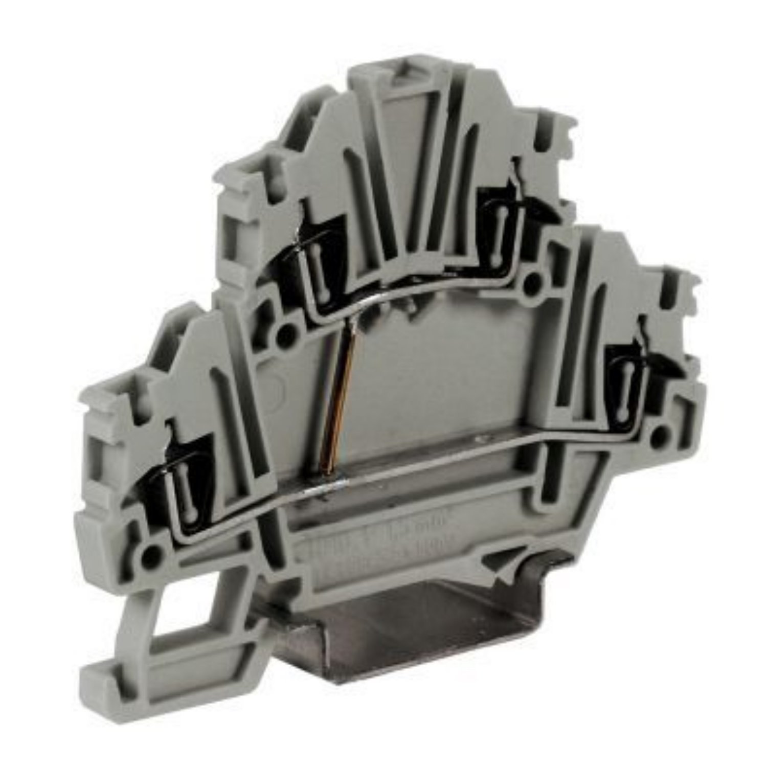 ASI HD120GR 2Level DIN Rail Terminal Block, Spring Clamp, Gray, 4.2 mm