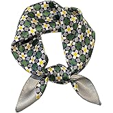 TANGGERUN 100% Mulberry Satin Silk Neck Small Square Scarf - 21"x21" - Women Men Lightweight Silk Scarf Perfect for Gifts