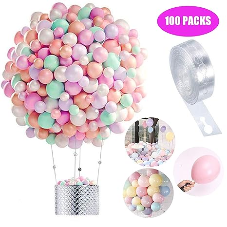 Hyaidertech Pastel Party Balloons 100pcs Macaron Coloured Latex