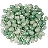 SUNYIK Green Aventurine Large Hole (5mm) Barrel Rondelle Loose Charms European Bead fits Bracelet,Jewelry Makings Pack of 20