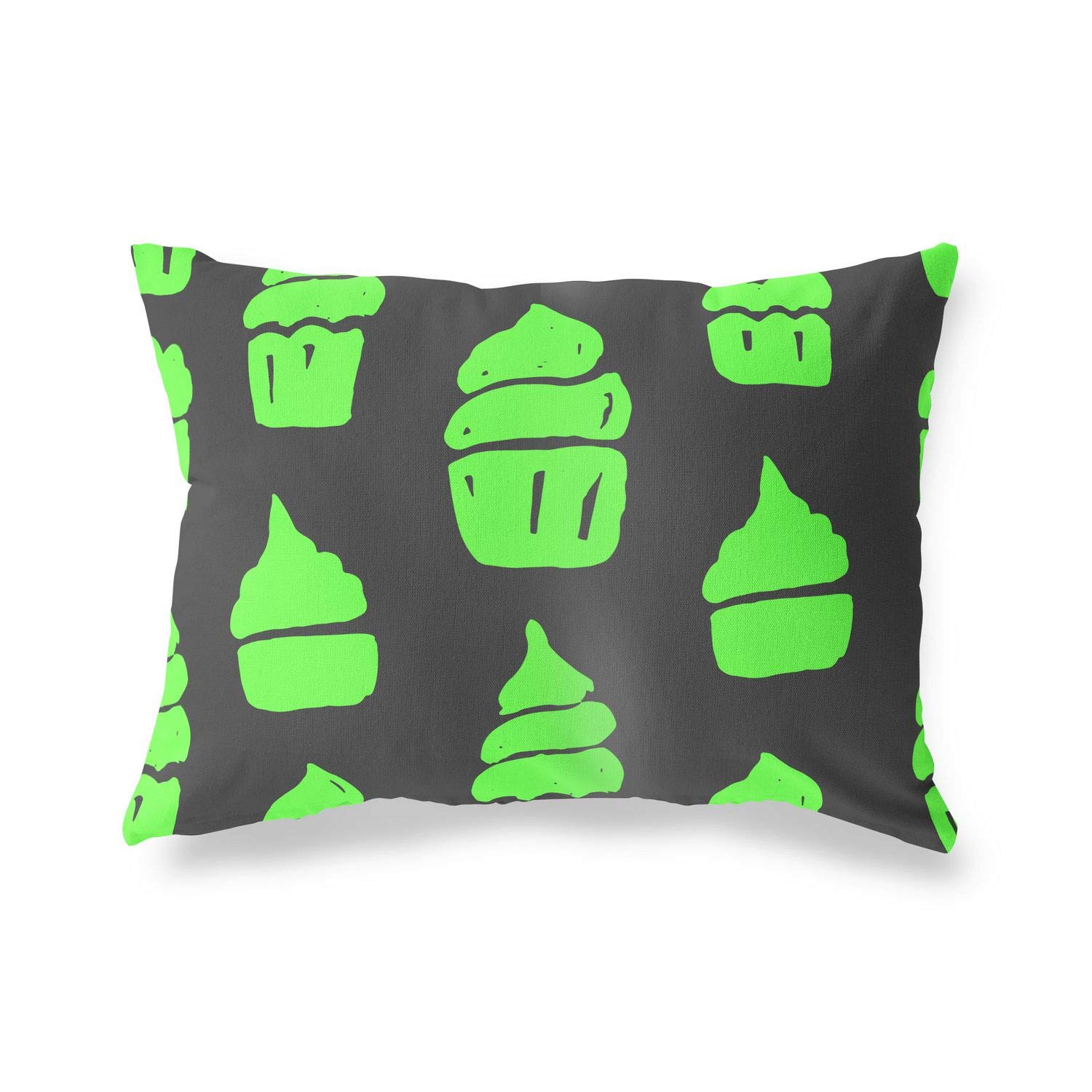 BonaMaison Decorative Cushion Cover, Neon Green Fume Throw Pillow Covers, Home Decorative Pillowcases for Livingroom, Sofa, Bedroom, Size: 45X60 Cm - Designed and Manufactured in Turkey