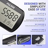 PULIVIA Pedometer 3D Step Counter with Clock Clip Lanyard Red view 4