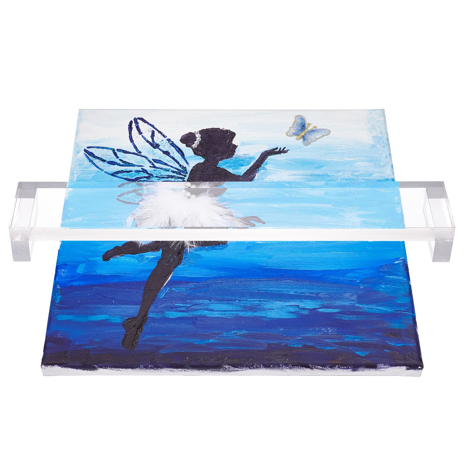 BENECREAT Acrylic Artist Leaning Bridge with Film, Clear Hand and Wrist Rest for Computer Keyboard, 36cm Transparent Creative Artist Bridge for Painting