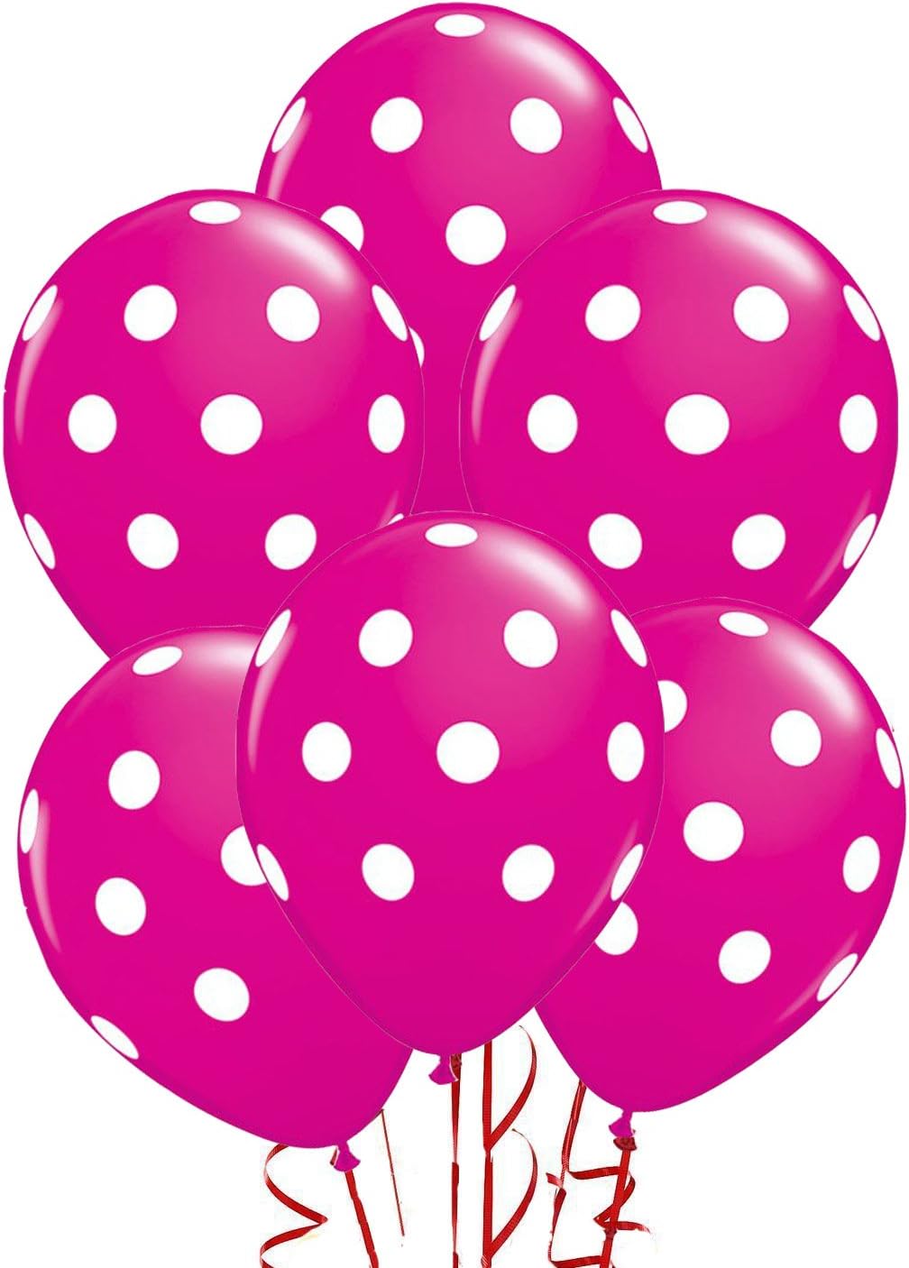 Polka Dot Balloons 11inch Premium Berry Hot Pink with All