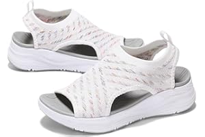 GoodValue Womens Comfortable Orthopedic Sandals Arch Support Ladies Walking Sport Athletic Sandals Open Toe Slip On Plantar Fasciitis Platform Dress Sandal 2 Inches Heel