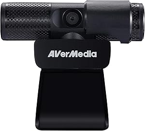 AVerMedia Live Streamer CAM 313: Full HD 1080P Streaming Webcam, Privacy Shutter, Dual Microphone, 360 Degree Swivel Design, Exclusive AI Facial Tracking Stickers. (PW313)