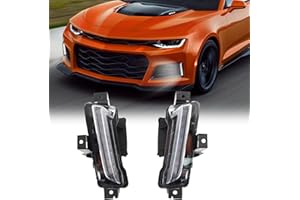 GearUp Daytime Running Lights for Chevy Camaro LT 2016 for Camaro LS RS LT ZL1 2017 2018 for Camaro ZL1 2019-2022 Front Bumper Fog Light with Yellow Turn Signal
