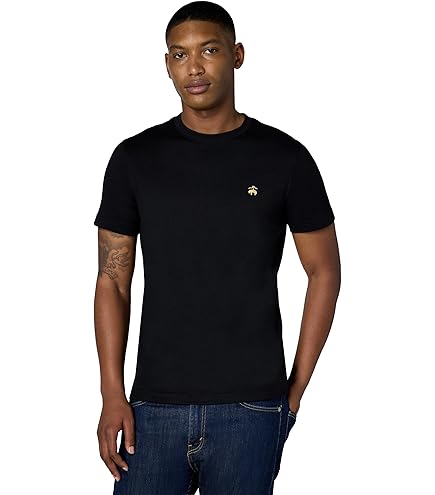 Brooks Brothers Men's Ribbed French Terry Half-Zip, Black, XX