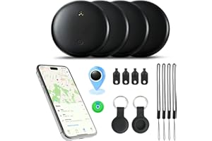 Tracker Tags 4 Pack, 2026 New [Apple MFi Certified], Smart Bluetooth Tracker Works with Apple Find My (iOS Only), Replaceable