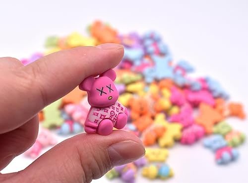 LIFOOST 21Pcs Cute Nail Charm 3D Bear Kawaii Resin Charm for