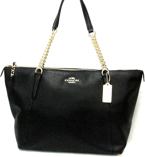 white coach purse with gold chain
