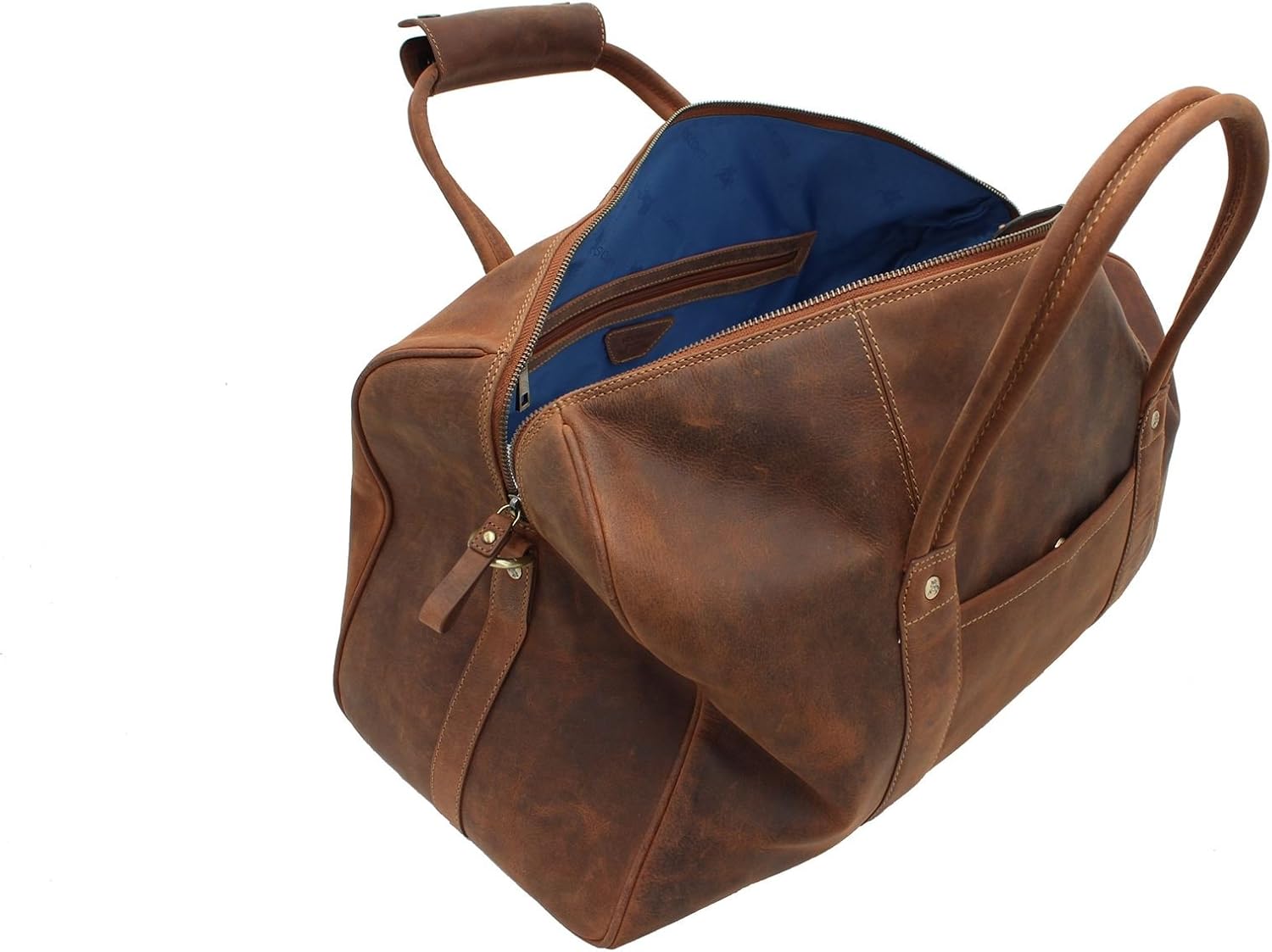 Visconti Toscana Collection Distressed Oiled Leather Travel Bag - Explorer TC150 Havana Tan - Image 5