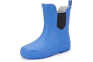 Hehainom Toddler Kids Rain Boots for Girls Boys Waterproof Rainboots Easy-on Light Weight Chelsea Rain Shoes