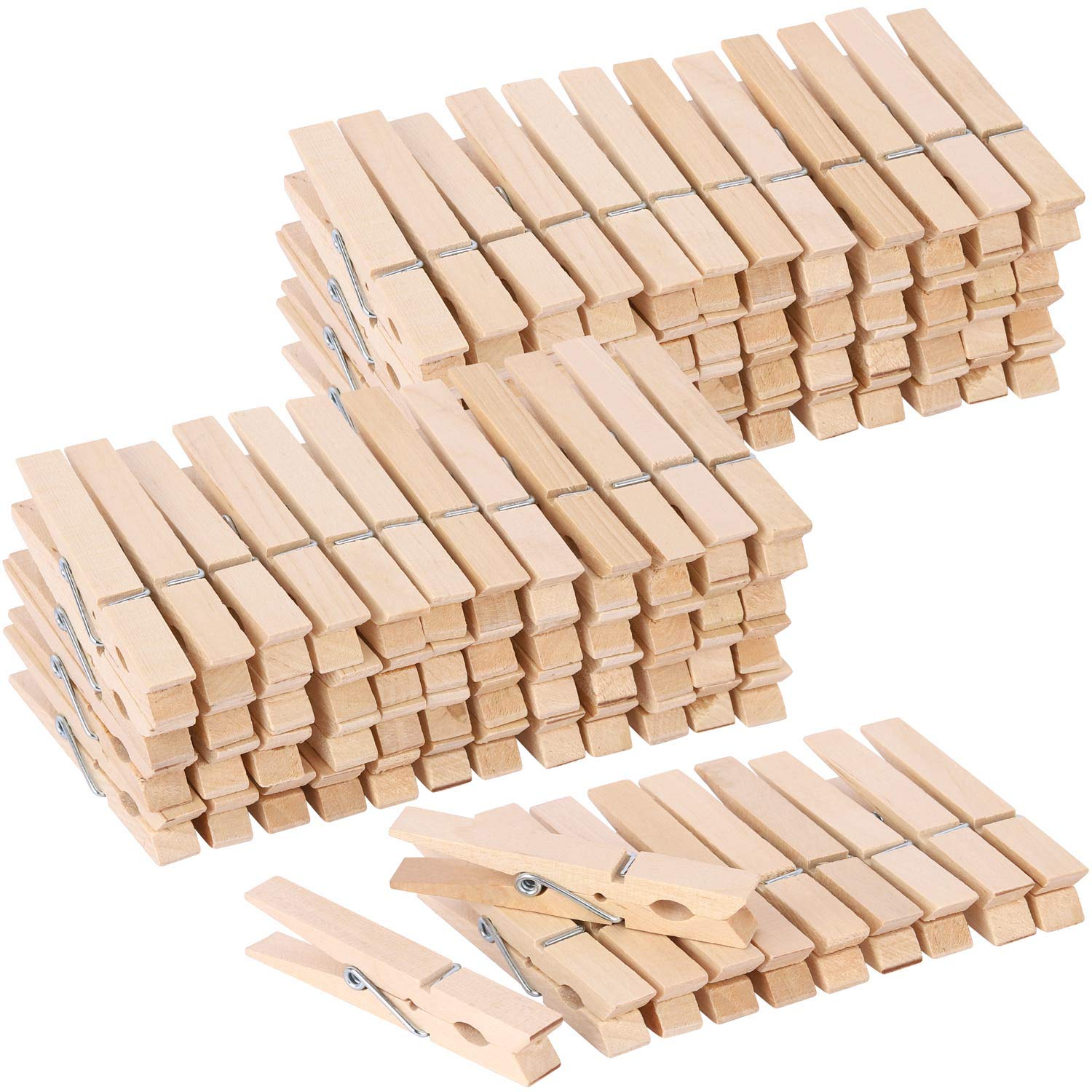 100pcs Large Wooden Clothespins Bulk Heavy Duty Clothes Pins for Laundry Hanging Clothing Crafts Pictures