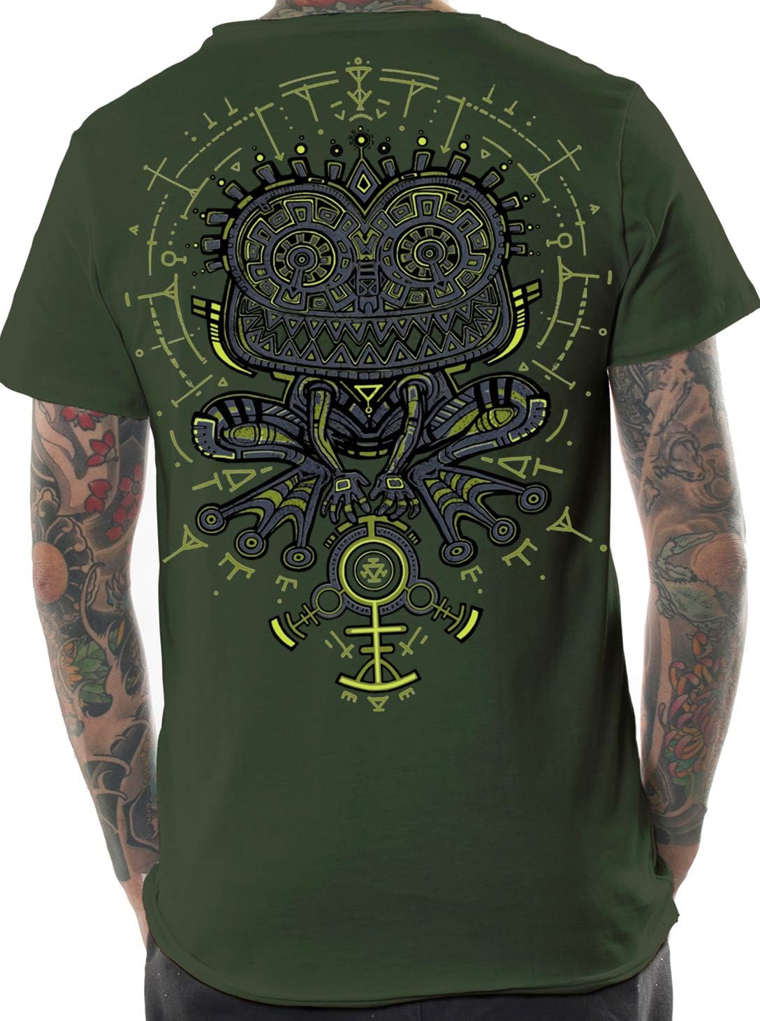 Street Habit Men's Psychedelic T-Shirt Psycho Toad Graphic PSY Trance Hypnotic Print Top