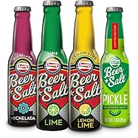 Twang Flavored Salt, Beer Salt Variety Pack, 1.4 Ounce Mini Bottles, 4 Count, 1 Each of Lime, Lemon-Lime, Michelada…