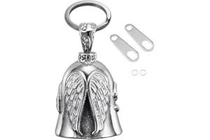 CTZSR Motorcycle Bell Guardian Angel - Good Luck Keychain & Drive Safe Pendant Accessories For Bikers Riders Pets