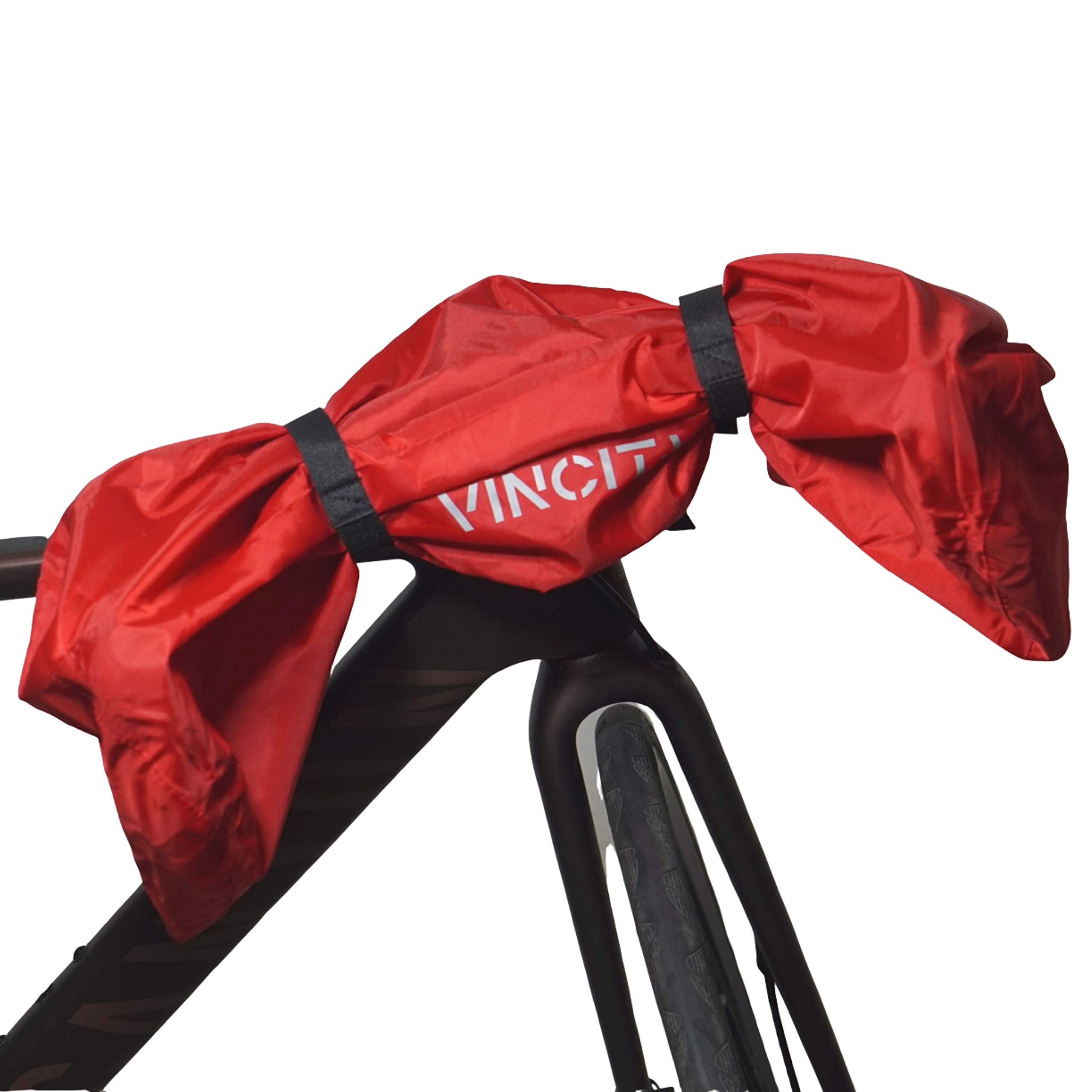 Vincita Waterproof Durable Bike Handlebar Rain Cover Red for Road Bicycles When Store On Bike Rack/Park Outdoor, Protect Handlebar from Bugs, Dust, Rain, Wind, Sunlight. -