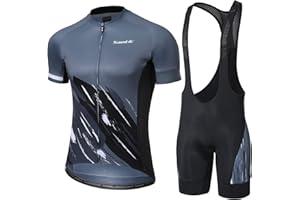 Santic Men's Cycling Jersey Set Bib Shorts 4D Padded Short Sleeve Outfits Set Quick-dry