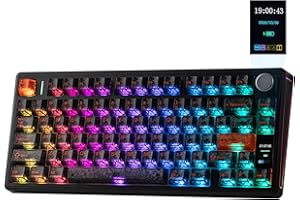EPOMAKER TH80 V2 PRO Wireless Mechanical Keyboard, Screen & Knob, 10000mAh & 2.4G/BT, Hot-Swap, PBT Keycap, Mac Modifier, RGB