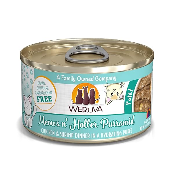 WERUVA WET CAT FOOD, MEOWS N HOLLER PURRAMID...