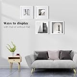 EGOFINE 10x10 White Photo Frame Set of 4 Solid Wood with Acrylic Glass view 4