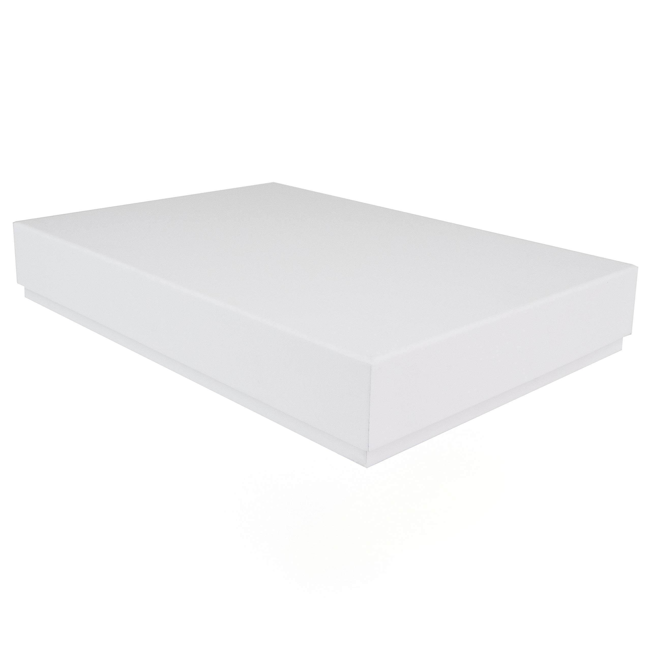 Packaging World A4 Eco-friendly Luxury Rigid Presentation Gift Box, 315 x 220 x 53mm, White | Deep Gift Box Suitable For Clothes, Books, Stationery & More | 2-Piece Design, Recyclable, Kraft Paper