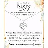 ACOGVN Gifts for Daughter Sister Girlfriend Granddaughter Niece, Infinity Heart Necklace Present on Christmas Birthday Mothers Day Valentines Day Graduation Back to School Easter Stocking Stuffers
