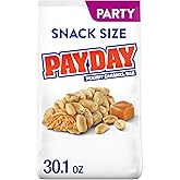 PAYDAY Peanut Caramel Snack Size, Kosher, Candy Party Pack, 30.1 oz | Snack Size Peanut Caramel Bars, Kosher and Gluten Free, Individually Wrapped for Stockings, Parties and Candy Bowls