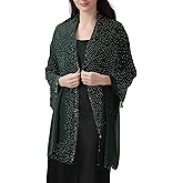 changyexi Women Shawls and Wraps for Evening Dresses, Sparkly Rhinestone Sheer Chiffon Scarf Shawls, Formal Dress Cover