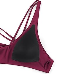 CRZ YOGA Womens V Neck Bikini Tops Twist Front