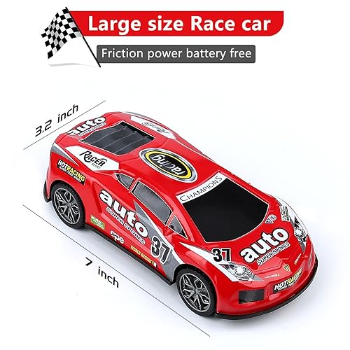 inch Friction Power Car Toys Set, Push and Go Pull Back Trucks Wind up  Race Car Pack Suitable for Toddlers