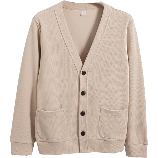 Men's V-Neck Button Down Cardigan Comfort Slim Fit Knit