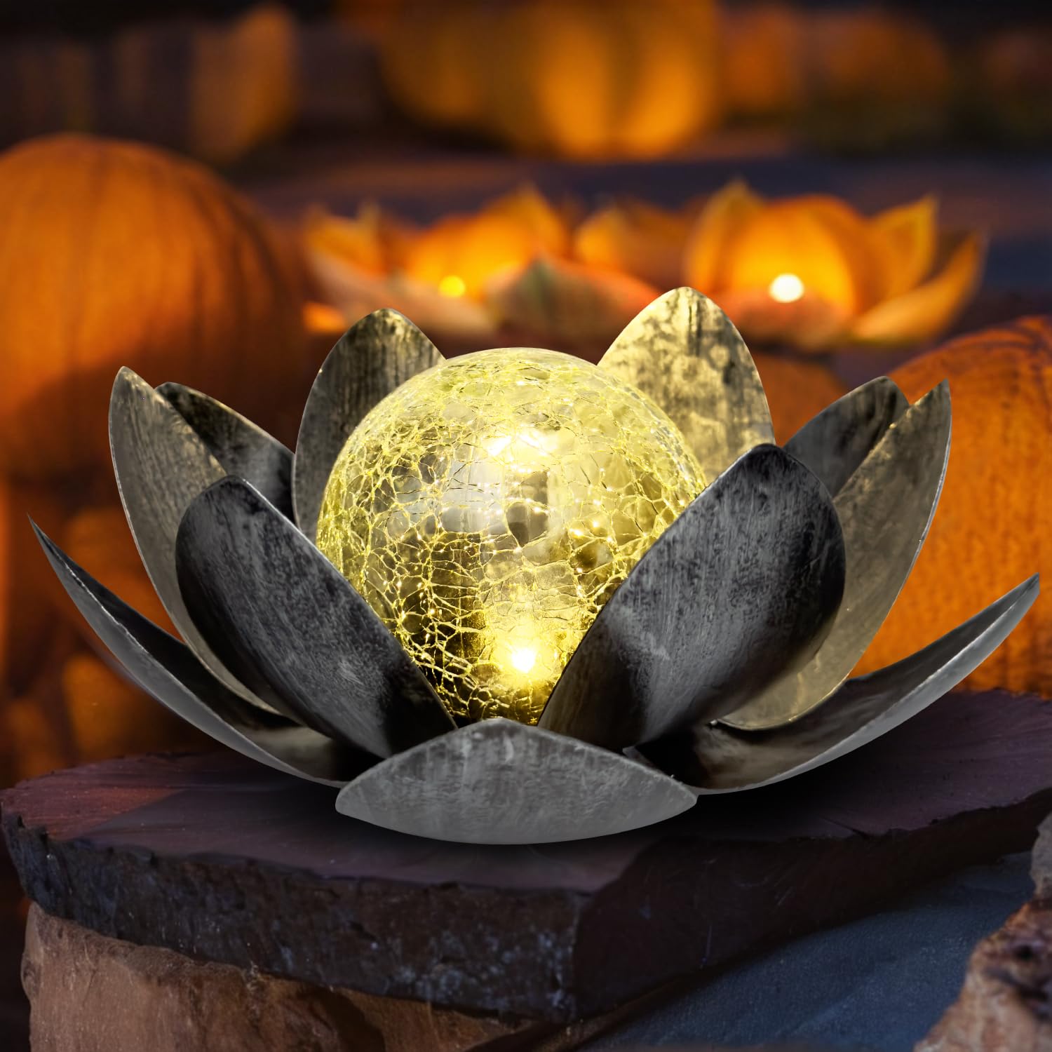 Kyduu Outdoor Decorations Lotus Light, Solar Lights Outdoor Garden Ornaments, LED Lotus Lamp Flower, Solar Garden Lights,for Yard Patio Pathway Decoration — image 1