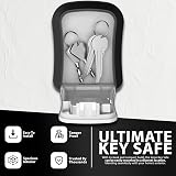 ZENO Key Safe Wall Mounted 4-Digit Lock Box Waterproof Heavy Duty view 5