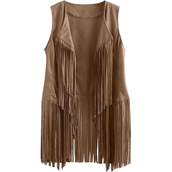 Amazon.com: Womens Vintage Western Fringe Vest Tops Classic