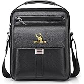 Messenger Bag for Men Crossbody Shoulder Purse Small Vintage PU Leather Satchel Pouch Side Crossover Handbag