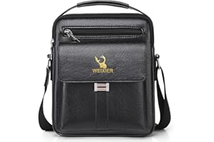 ANPTER Messenger Bag for Men Crossbody Shoulder Purse Small Vintage PU Leather Satchel Pouch Side Crossover Handbag