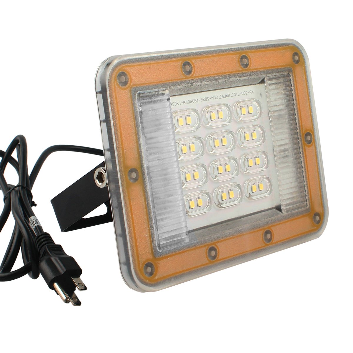 B2ocled - 20W Led Floodlights Ultrathin Plug in Outdoor Fixture Waterproof Security Light Lamp(100W Equivalent),110V 6500K 2000lm IP65,US 3-Plug White light