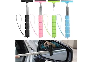 4pcs Car Side Mirror Squeegee, Retractable Car Rearview Mirror Wiper Mini Car Mirror Cleaner Cleaning Tool Vehicle Accessorie