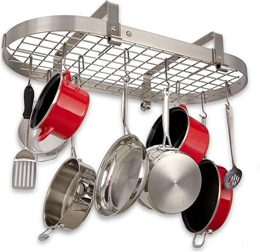 Amazon Com Enclume Premier Low Ceiling Oval Pot Rack Stainless