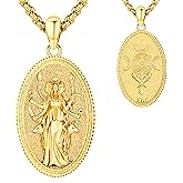 LOOVE Pentagram Necklace Sterling Silver Triple Moon Goddess/Celtic Knot Witches Knot/Ankh/Sun and Moon/Hecate/Lilith/Santa Muerte/Tetragrammaton Pendant Necklace Pagan Wiccan Magic Egyptian Amulet Jewelry for Women Men