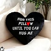 QIONG MENG Valentines Day Hug This Pillow Until You Can Hug Me Pillow Boyfriend Gifts Throw Pillows for Long Distance Relationship Gift for Adults Women Friends