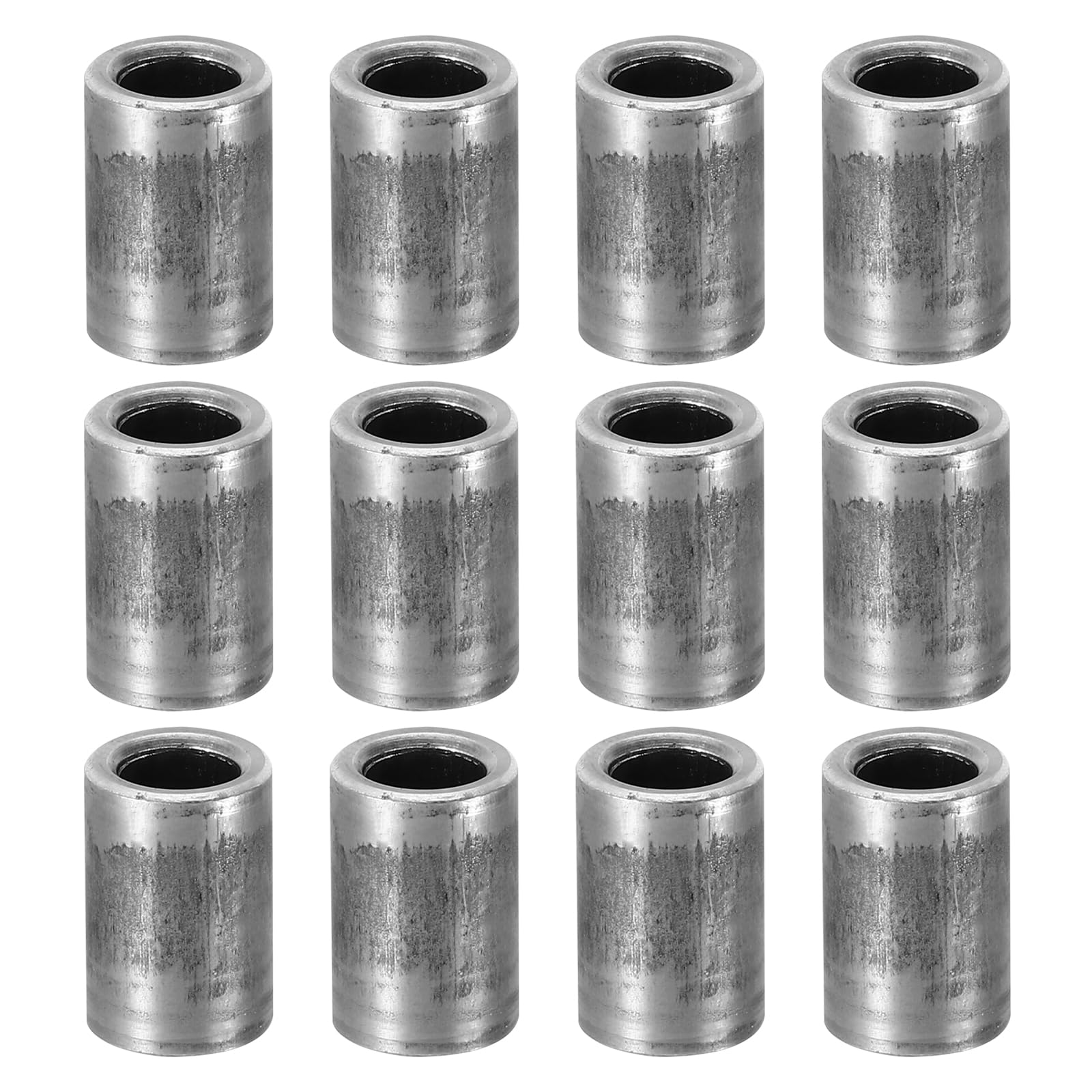 PATIKIL M6 Steel Spacers, 12 Pcs Metal Spacers Steel 6mm ID x 10mm OD x 15mm L Carbon Steel Spacer Screw Standoff Round for 1/4in or M6 Screw Bolts