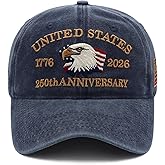 United States 250th Anniversary Hat,1776-2026 Eagle Embroidery Patriotic Baseball Cap,250 Anniversary USA Hat for Men Women