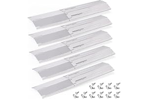 HIORUCET Adjustable Stainless Grill Heat Plates Shield For Nexgrill, Dyna Glo, Charbroil, Brinkmann Grill Replacement Parts, Universal Heat Tent, Burner Cover Guard, Heat Deflector, Heat Diffuser, Flame Tamer.