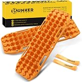 BUNKER INDUST Off Road Traction Boards, Pair Recovery Tracks Traction Mat for Vehicle Truck Jeep SUV, Mud, Snow, Sand Ramp-Orange Emergency Tire Traction Pads (Gen 10th)