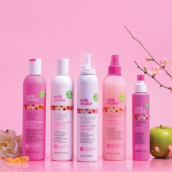 MILK_SHAKE LEAVE-IN CONDITIONER DETANGLER SPRAY FOR NATURAL HAIR – LEAVE IN CONDITIONER FOR CURLY HAIR OR STRAIGHT HAIR – PROTECTS AND HYDRATES COLOR TREATED AND DRY HAIR – FLOWER FRAGRANCE 11.8 FL OZ